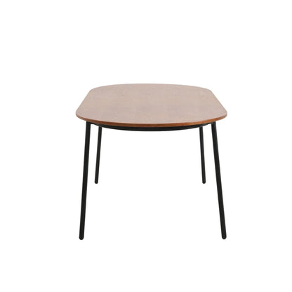 Tule 7-Piece Dining Set with 6 Upholstered Seat Dining Chairs in White Steel Frame and 71" Oval Dining Table with MDF Tabletop - Elax Furniture