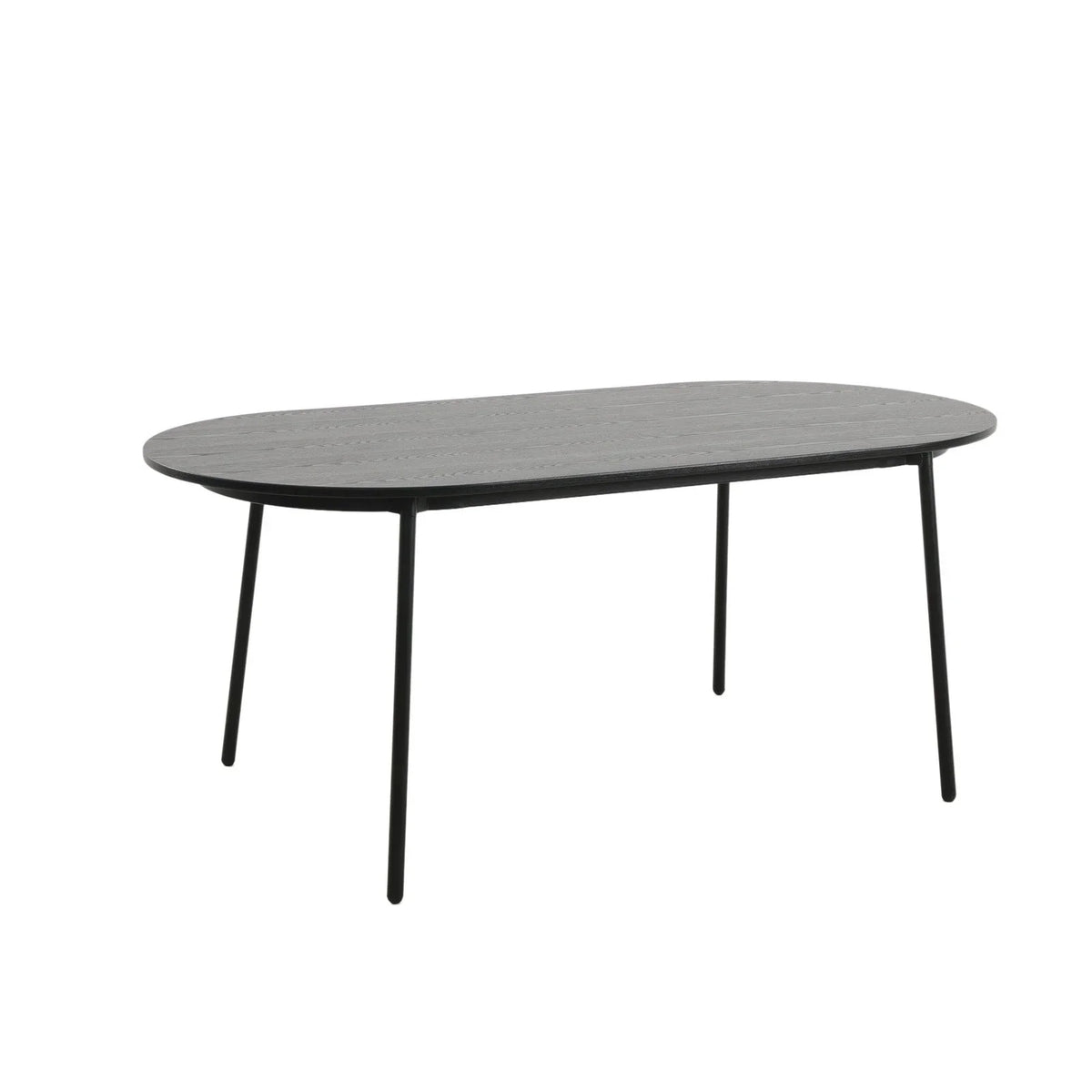 Tule 71" Oval Dining Table with MDF Tabletop and Black Steel Legs - Elax Furniture