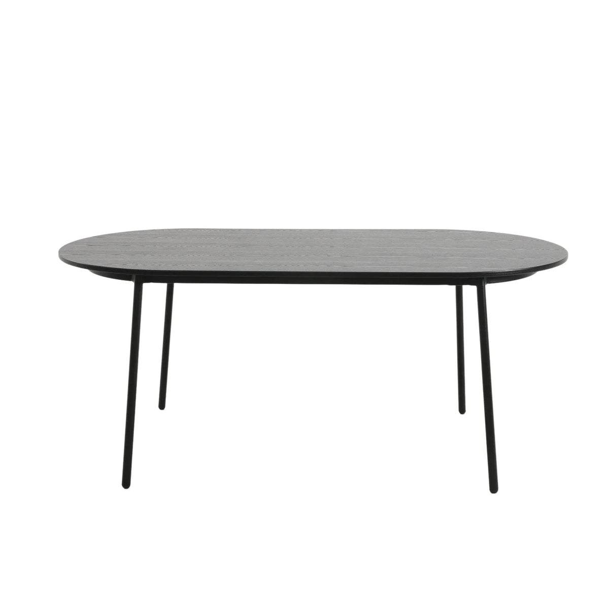 Tule 71" Oval Dining Table with MDF Tabletop and Black Steel Legs - Elax Furniture