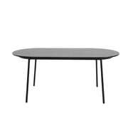 Tule 71" Oval Dining Table with MDF Tabletop and Black Steel Legs - Elax Furniture