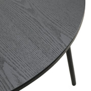 Tule 71" Oval Dining Table with MDF Tabletop and Black Steel Legs - Elax Furniture
