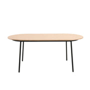 Tule 71" Oval Dining Table with MDF Tabletop and Black Steel Legs - Elax Furniture