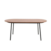 Tule 71" Oval Dining Table with MDF Tabletop and Black Steel Legs - Elax Furniture