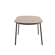 Tule 71" Oval Dining Table with MDF Tabletop and Black Steel Legs - Elax Furniture