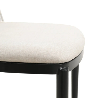 Tule 9-Piece Dining Set in Steel with 8 Upholstered Seat Dining Chairs and 83" Oval Dining Table with MDF Tabletop - Elax Furniture