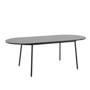 Tule Modern 83" Oval Dining Table with MDF Tabletop and Black Steel Legs - Elax Furniture