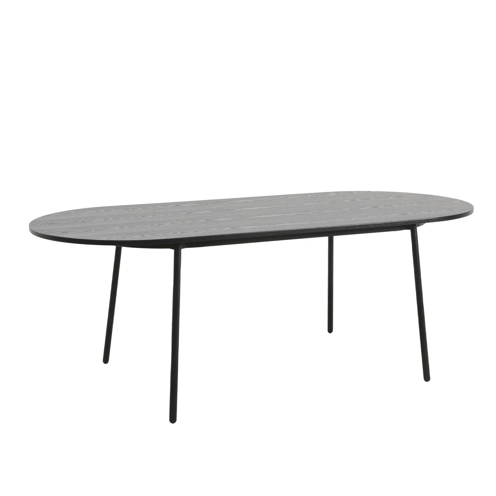 Tule Modern 83" Oval Dining Table with MDF Tabletop and Black Steel Legs - Elax Furniture