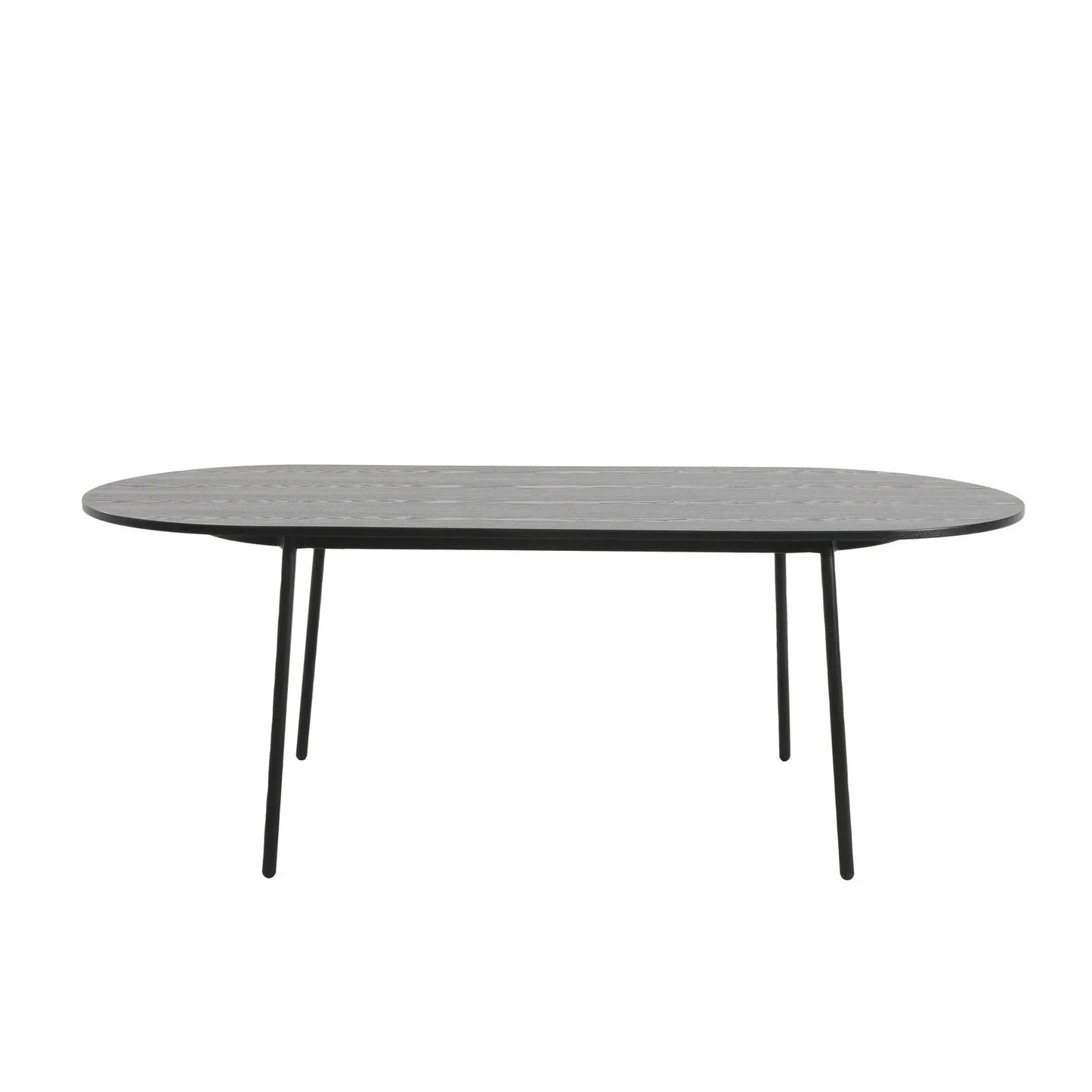 Tule Modern 83" Oval Dining Table with MDF Tabletop and Black Steel Legs - Elax Furniture