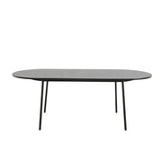 Tule Modern 83" Oval Dining Table with MDF Tabletop and Black Steel Legs - Elax Furniture