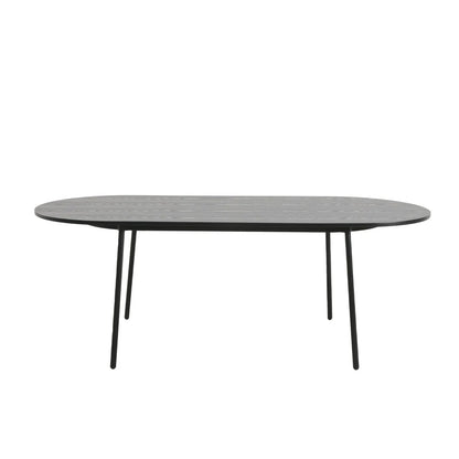 Tule Modern 83" Oval Dining Table with MDF Tabletop and Black Steel Legs - Elax Furniture