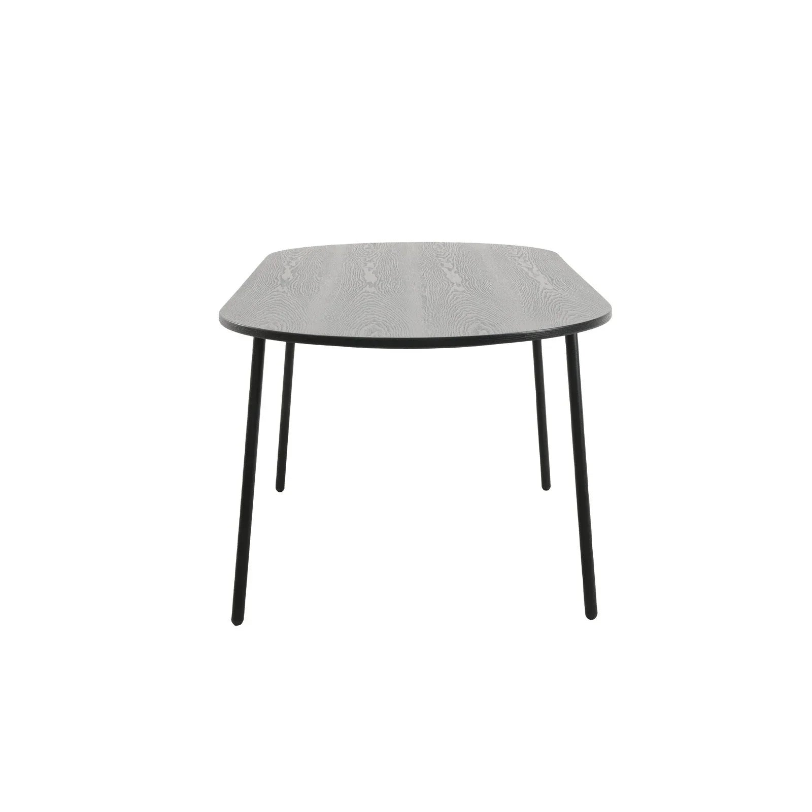 Tule Modern 83" Oval Dining Table with MDF Tabletop and Black Steel Legs - Elax Furniture