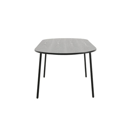 Tule Modern 83" Oval Dining Table with MDF Tabletop and Black Steel Legs - Elax Furniture