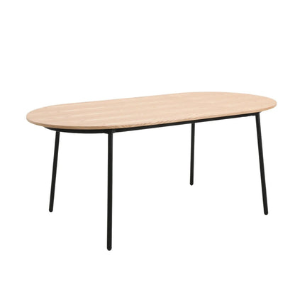 Tule Modern 83" Oval Dining Table with MDF Tabletop and Black Steel Legs - Elax Furniture