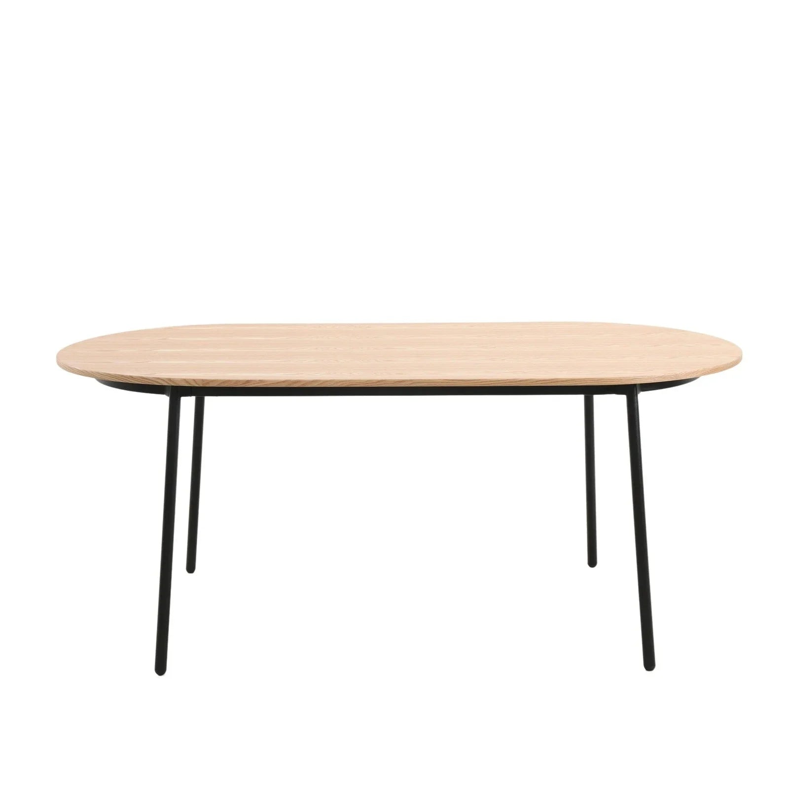 Tule Modern 83" Oval Dining Table with MDF Tabletop and Black Steel Legs - Elax Furniture
