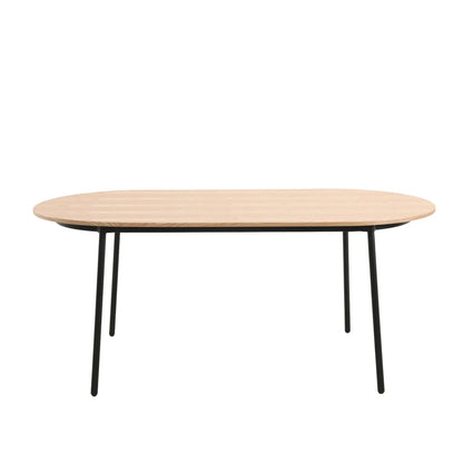 Tule Modern 83" Oval Dining Table with MDF Tabletop and Black Steel Legs - Elax Furniture