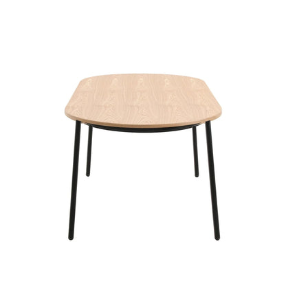 Tule Modern 83" Oval Dining Table with MDF Tabletop and Black Steel Legs - Elax Furniture