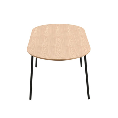 Tule Modern 83" Oval Dining Table with MDF Tabletop and Black Steel Legs - Elax Furniture