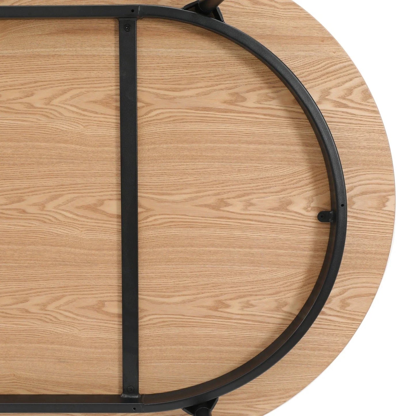 Tule Modern 83" Oval Dining Table with MDF Tabletop and Black Steel Legs - Elax Furniture