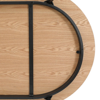 Tule Modern 83" Oval Dining Table with MDF Tabletop and Black Steel Legs - Elax Furniture