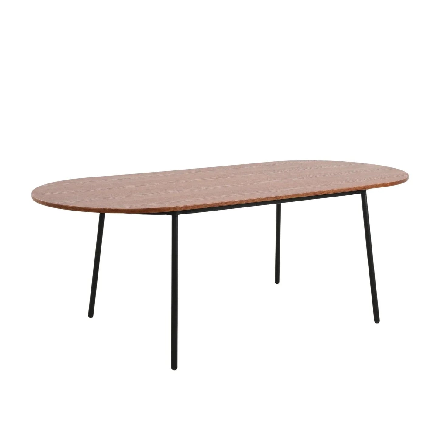 Tule Modern 83" Oval Dining Table with MDF Tabletop and Black Steel Legs - Elax Furniture