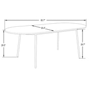 Tule Modern 83" Oval Dining Table with MDF Tabletop and Black Steel Legs - Elax Furniture