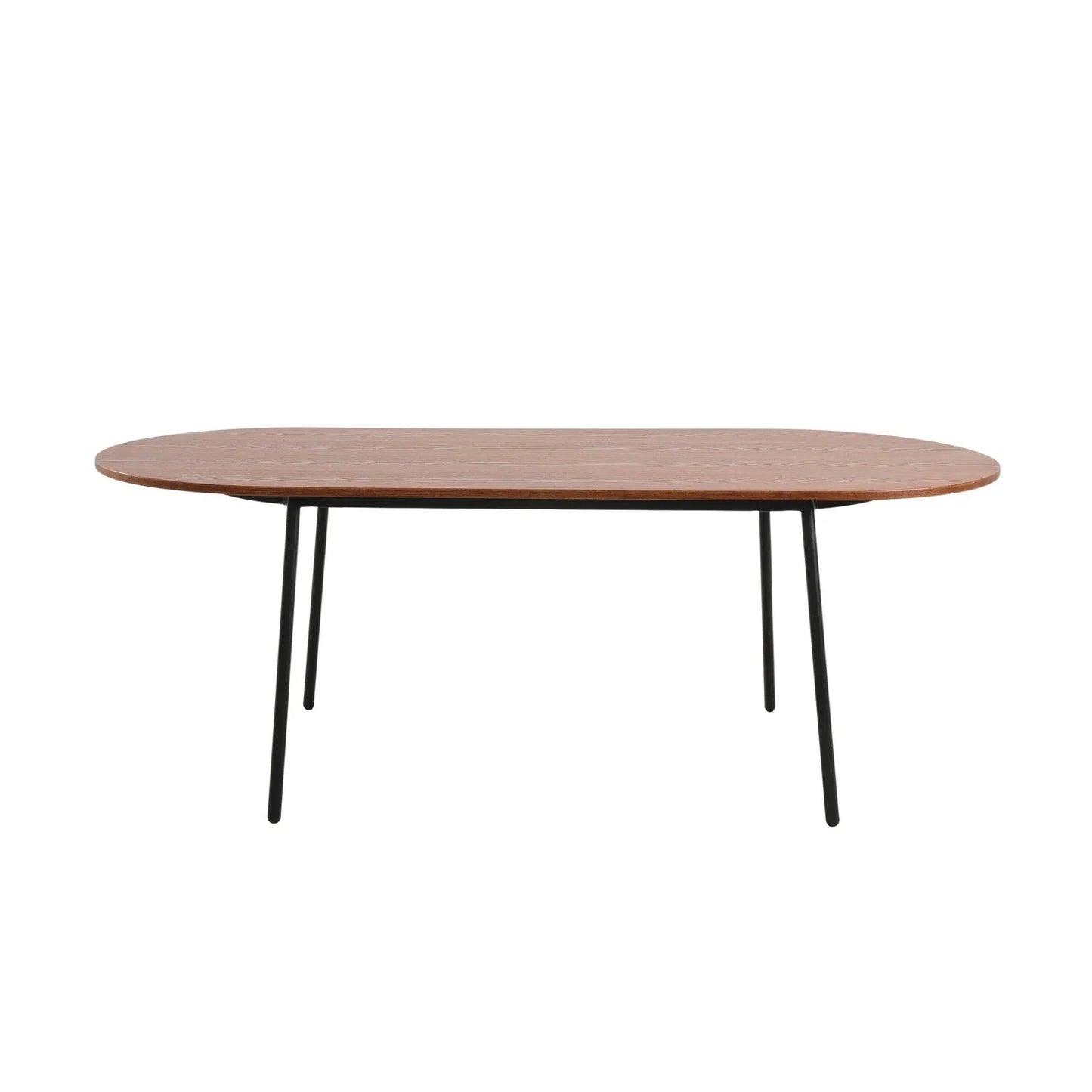 Tule Modern 83" Oval Dining Table with MDF Tabletop and Black Steel Legs - Elax Furniture