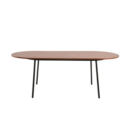 Tule Modern 83" Oval Dining Table with MDF Tabletop and Black Steel Legs - Elax Furniture