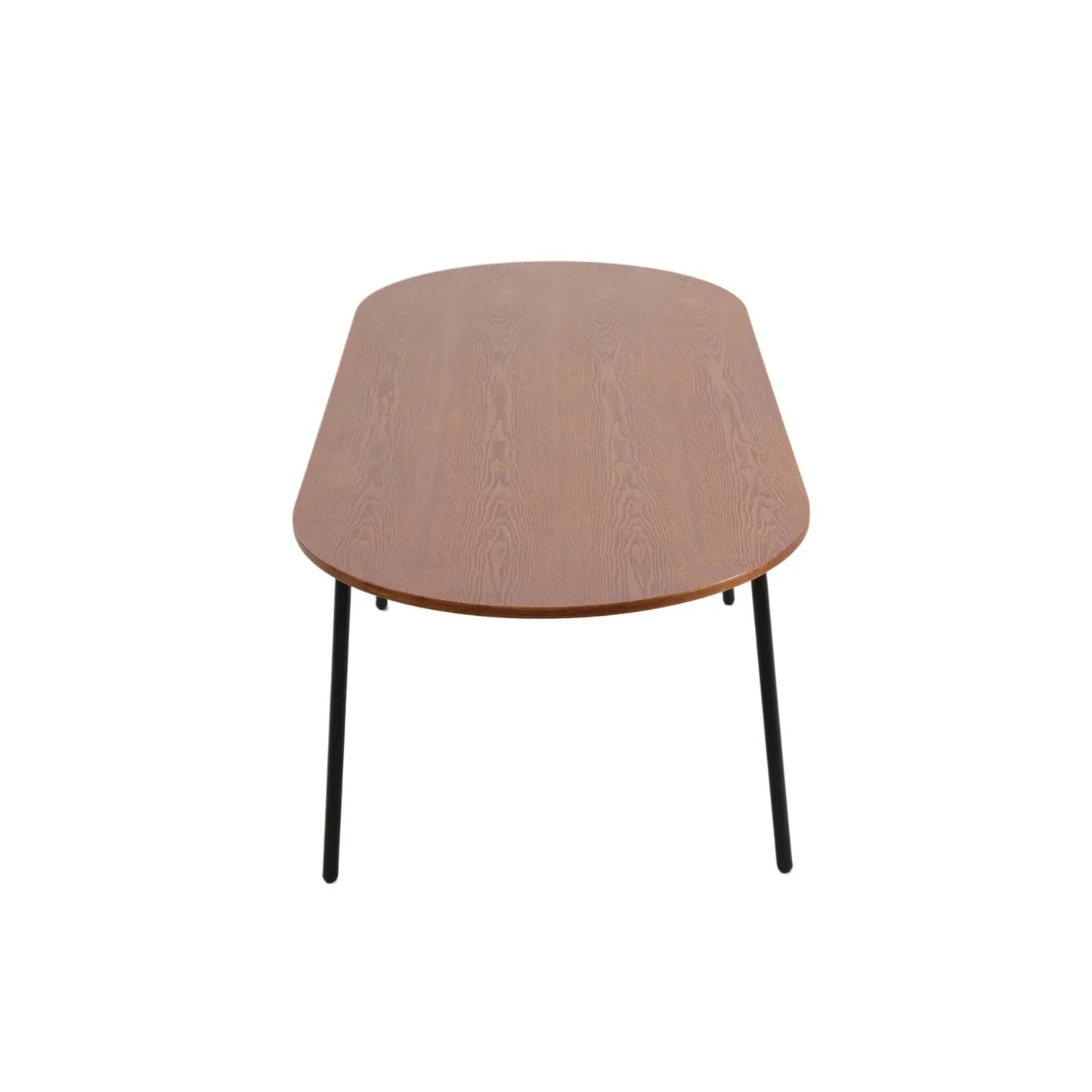 Tule Modern 83" Oval Dining Table with MDF Tabletop and Black Steel Legs - Elax Furniture