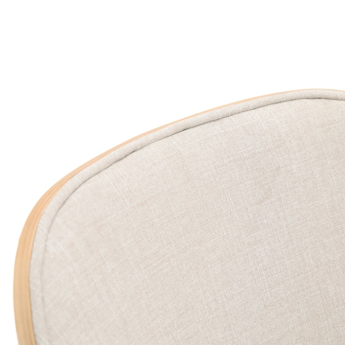 Tule Dining Side Chair with Upholstered Seat and Powder-Coated Steel Frame White Natural Wood Beige Dining Chair Leisuremod