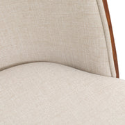 Tule Dining Side Chair with Upholstered Seat and Powder-Coated Steel Frame White Walnut Beige Dining Chair Leisuremod