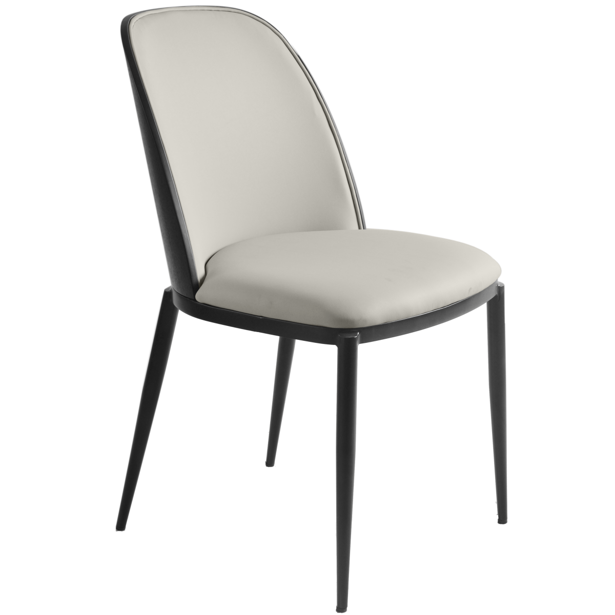 Tule Dining Side Chair with Upholstered Seat and Powder-Coated Steel Frame Black Black Platinum Blue Dining Chair Leisuremod