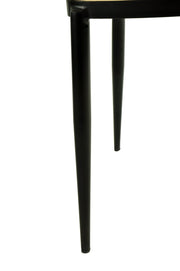 Tule Dining Side Chair with Upholstered Seat and Powder-Coated Steel Frame Black Black and White Dining Chair Leisuremod