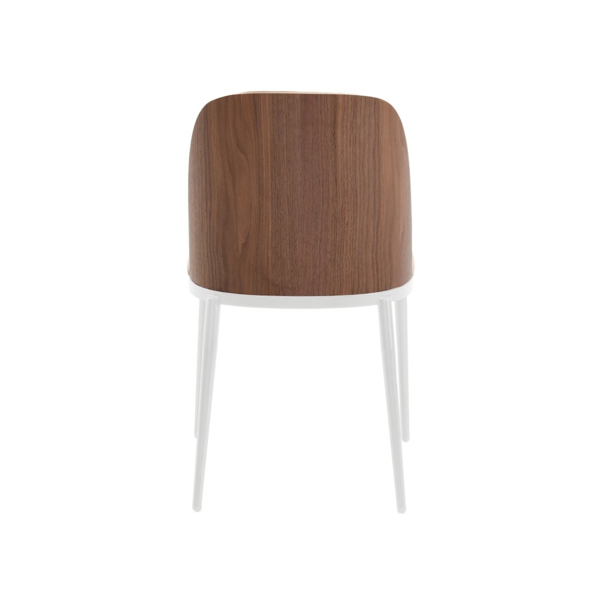 Tule Dining Side Chair with Upholstered Seat and Powder-Coated Steel Frame White Walnut Light Brown Dining Chair Leisuremod