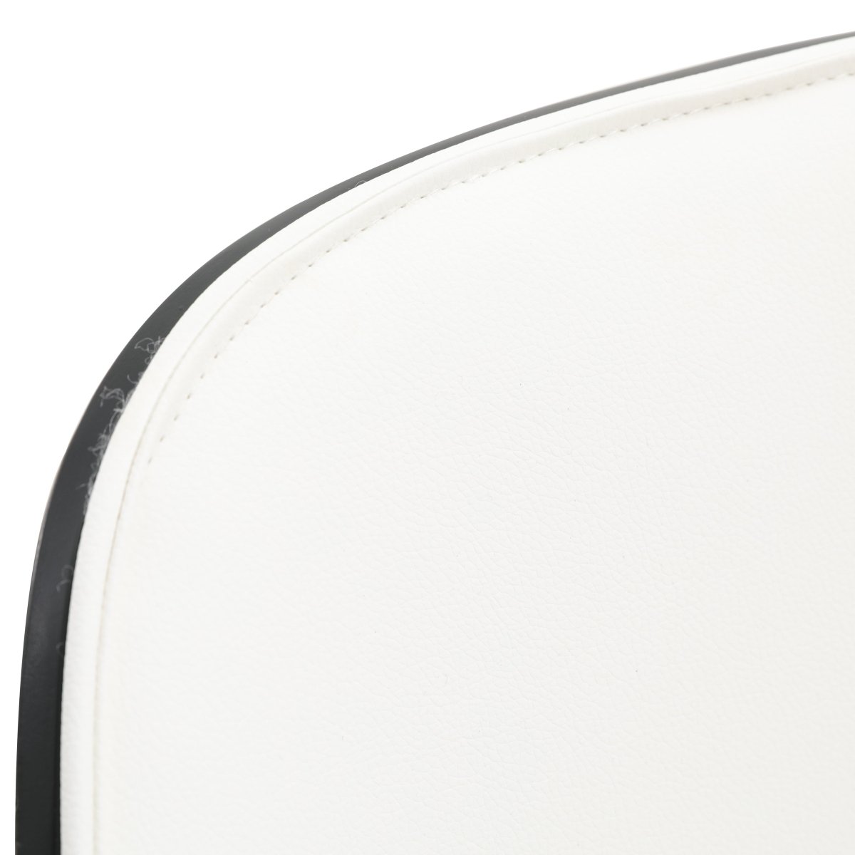 Tule Dining Side Chair with Upholstered Seat and Powder-Coated Steel Frame White Black and White Dining Chair Leisuremod