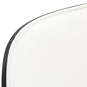 Tule Dining Side Chair with Upholstered Seat and Powder-Coated Steel Frame White Black and White Dining Chair Leisuremod