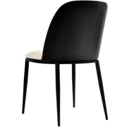 Tule Dining Side Chair with Upholstered Seat and Powder-Coated Steel Frame Black Black and White Dining Chair Leisuremod