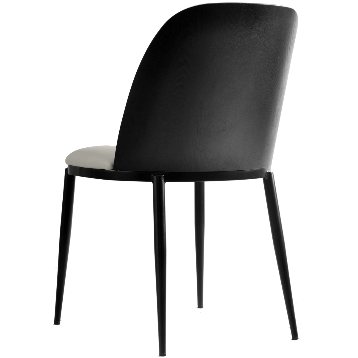 Tule Dining Side Chair with Upholstered Seat and Powder-Coated Steel Frame Black Black Platinum Blue Dining Chair Leisuremod