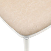 Tule Dining Side Chair with Upholstered Seat and Powder-Coated Steel Frame White Walnut Light Brown Dining Chair Leisuremod