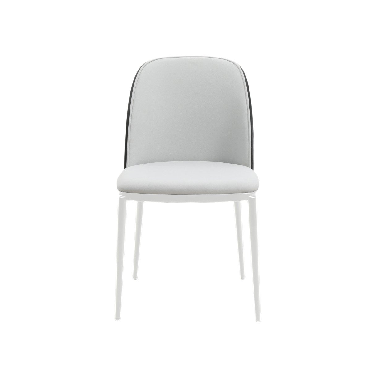 Tule Dining Side Chair with Upholstered Seat and Powder-Coated Steel Frame White Black Platinum Blue Dining Chair Leisuremod