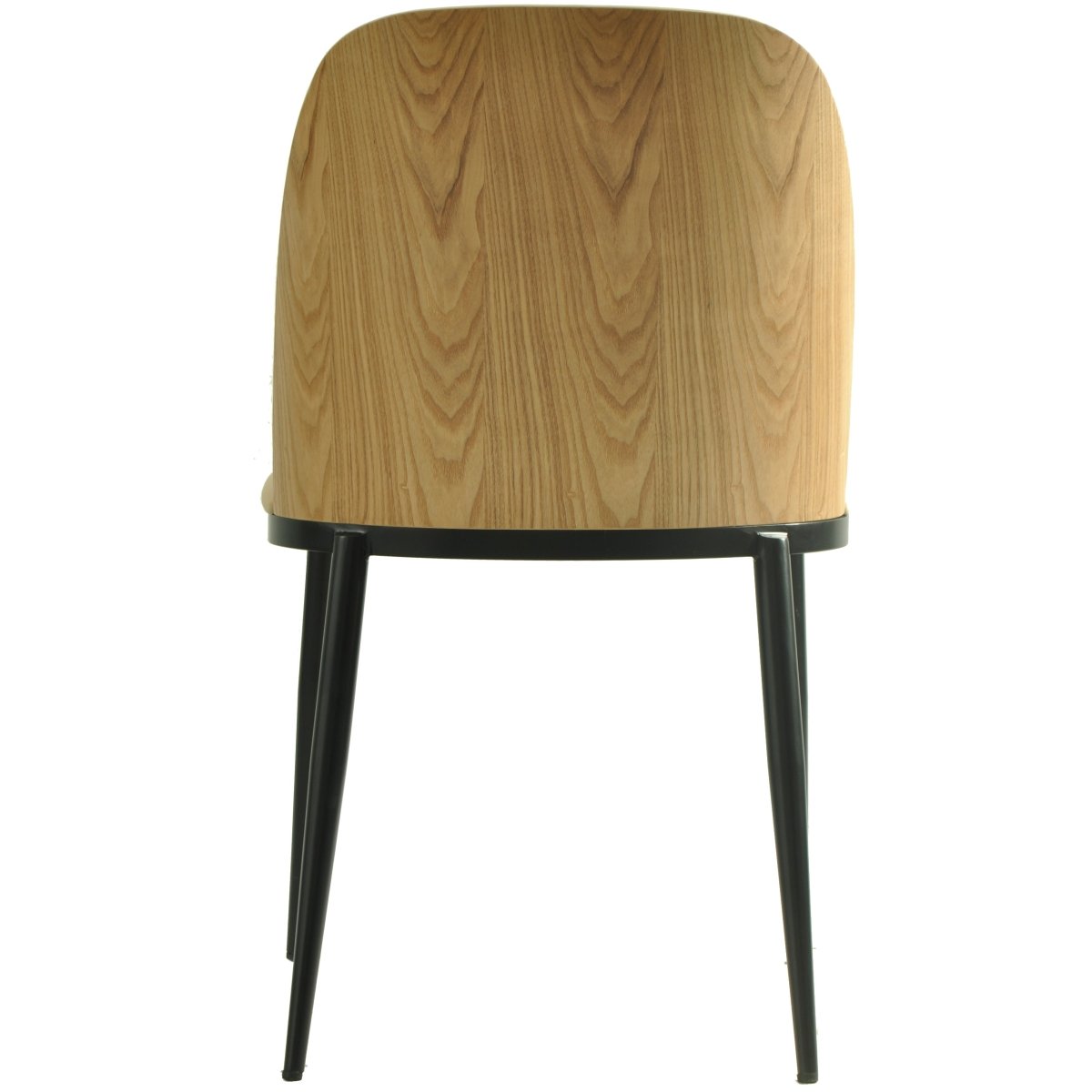 Tule Dining Side Chair with Upholstered Seat and Powder-Coated Steel Frame Black Black and White Dining Chair Leisuremod
