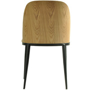 Tule Dining Side Chair with Upholstered Seat and Powder-Coated Steel Frame Black Black and White Dining Chair Leisuremod