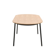 Tule Modern Oval Dining Table with MDF Tabletop and Black Steel Legs 70 inches Dining Table Leisuremod
