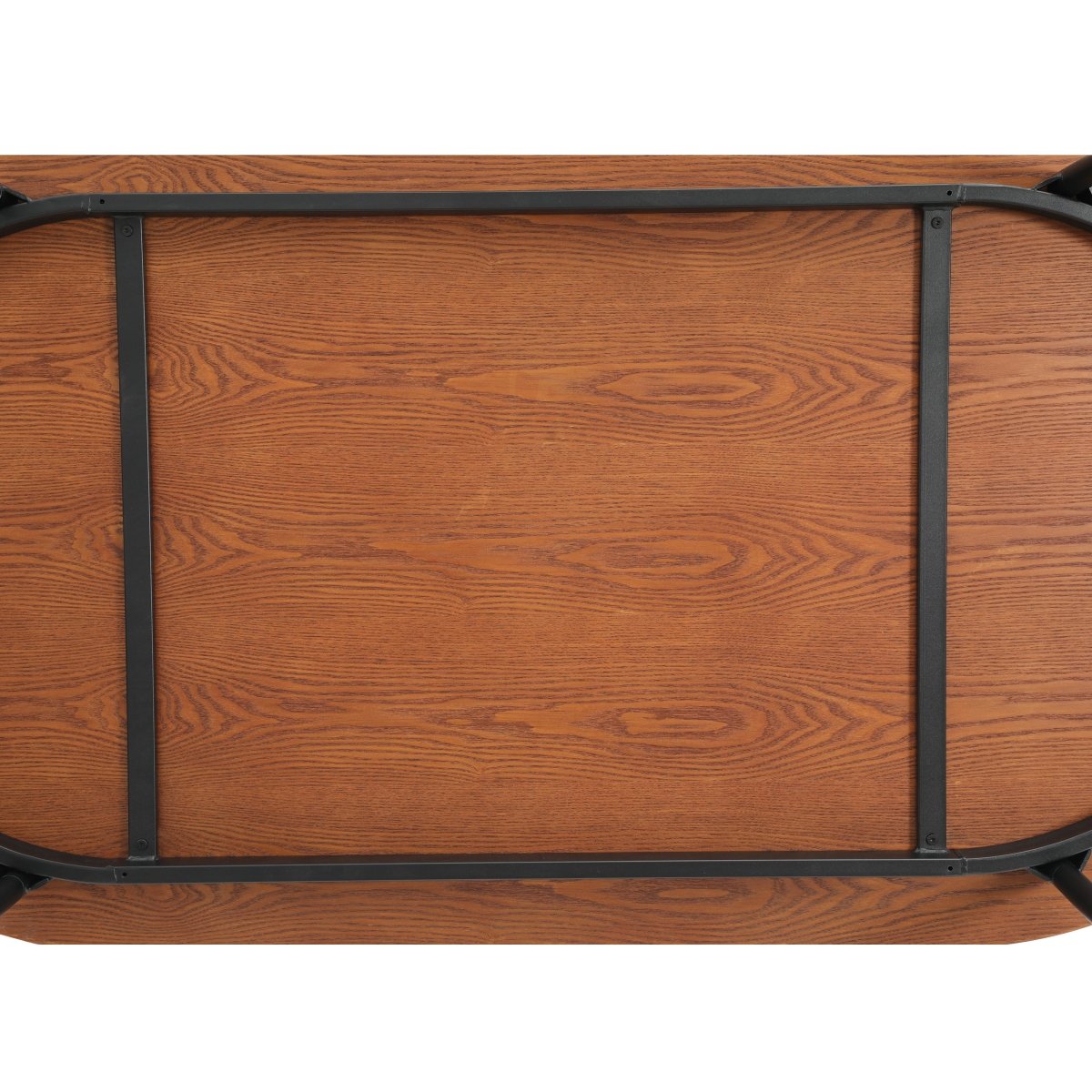 Tule Modern Oval Dining Table with MDF Tabletop and Black Steel Legs 70 inches Walnut Dining Table Leisuremod