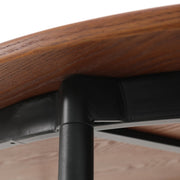Tule Modern Oval Dining Table with MDF Tabletop and Black Steel Legs 70 inches Walnut Dining Table Leisuremod
