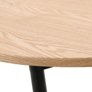 Tule Modern Oval Dining Table with MDF Tabletop and Black Steel Legs 70 inches Dining Table Leisuremod