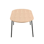 Tule Modern Oval Dining Table with MDF Tabletop and Black Steel Legs 70 inches Dining Table Leisuremod