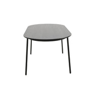 Tule Modern Oval Dining Table with MDF Tabletop and Black Steel Legs Dining Table Leisuremod