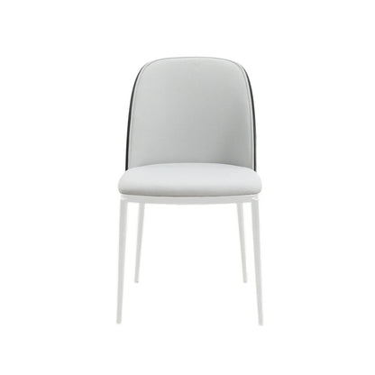 Tule Modern Dining Side Chair with Upholstered Seat and White Powder-Coated Steel Frame, Set of 2 - Elax Furniture