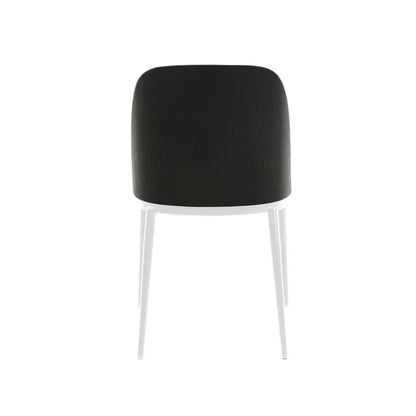 Tule Dining Side Chair with Upholstered Seat and Powder-Coated Steel Frame - Elax Furniture