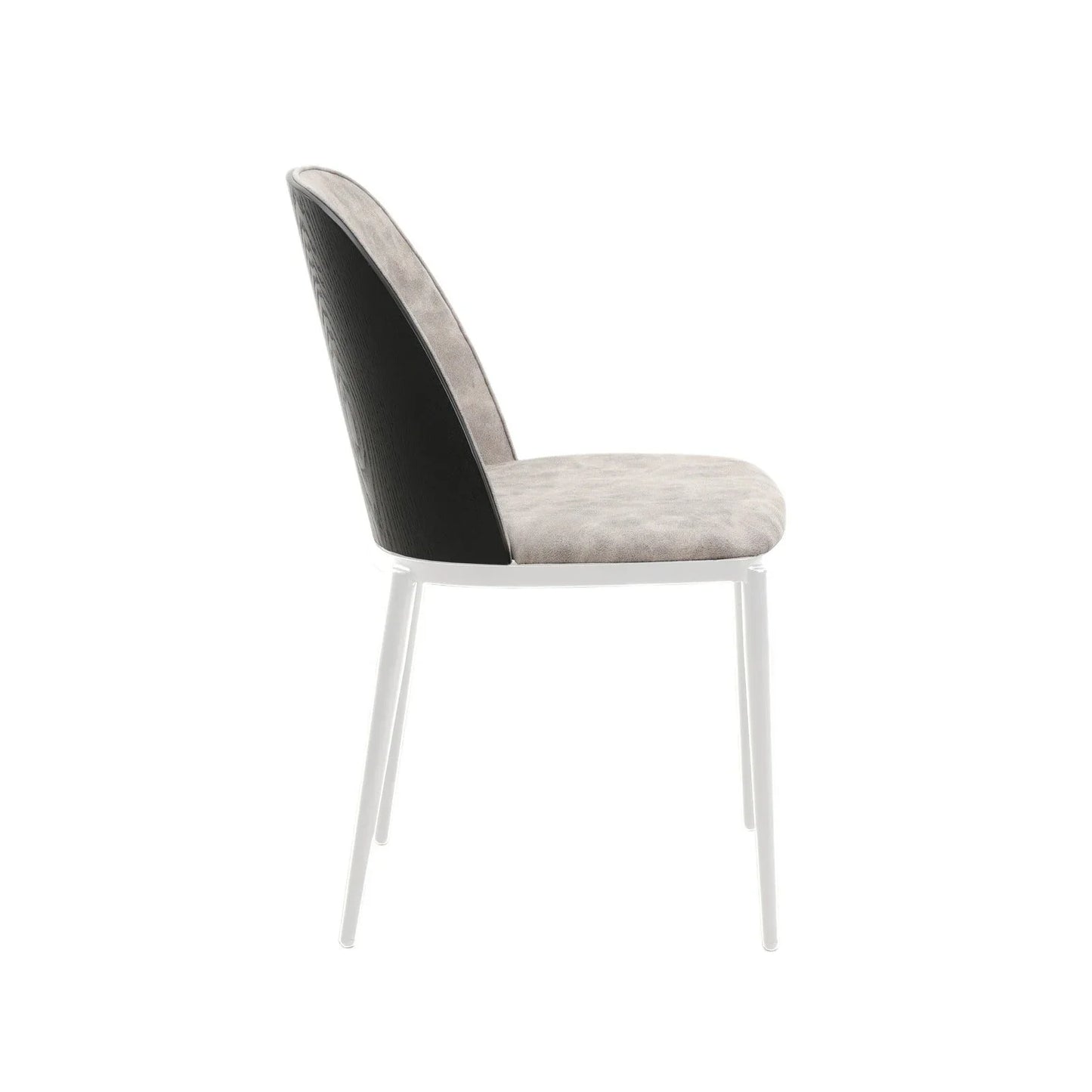 Tule Modern Dining Side Chair with Upholstered Seat and White Powder-Coated Steel Frame, Set of 4 - Elax Furniture